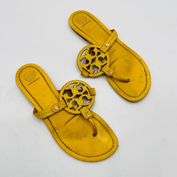 Tory Burch Yellow Miller Sandals - Picture 1 of 7